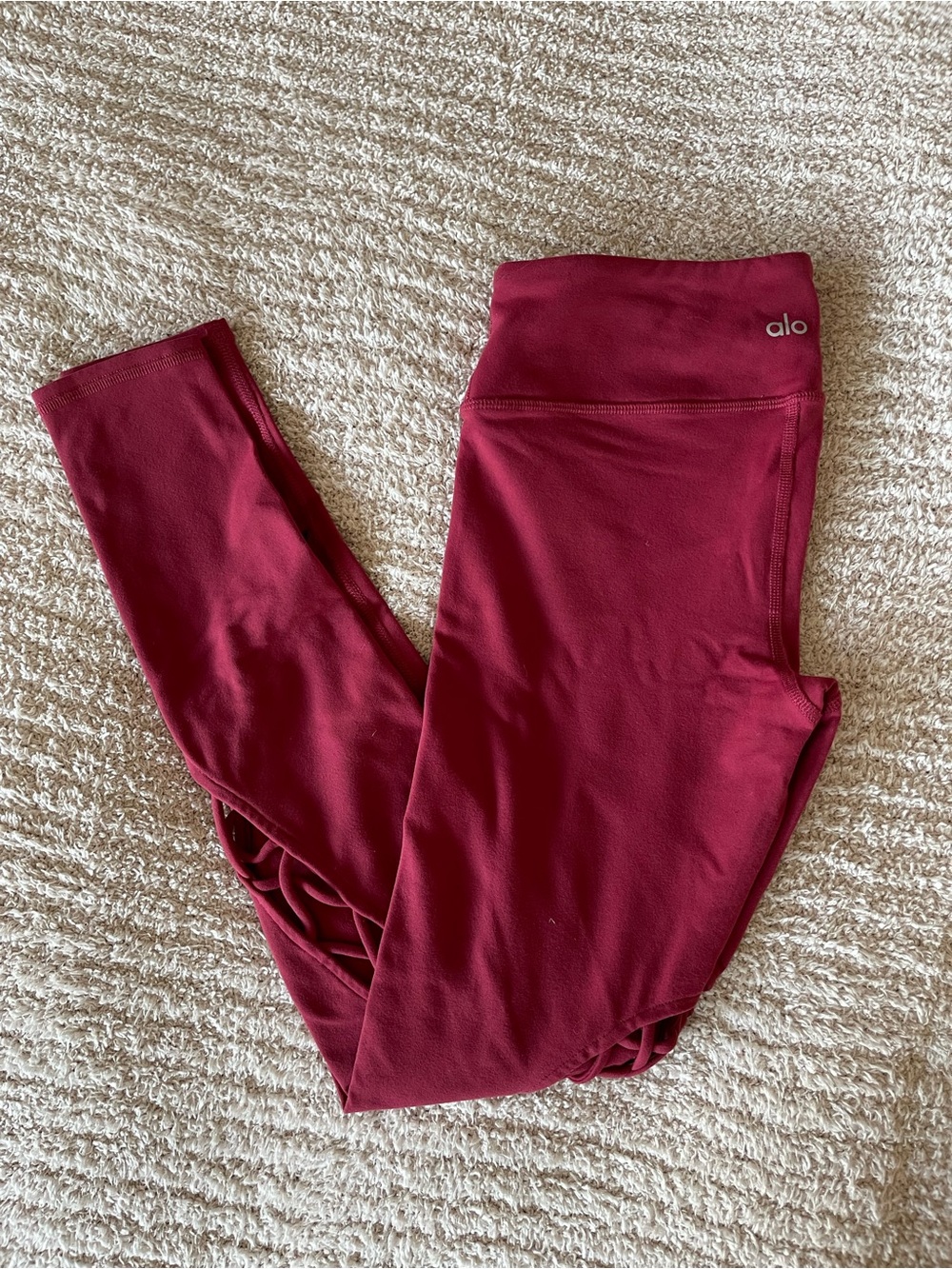 Alo Yoga Interlace High-Waist Leggings Burgundy S
